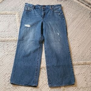 Express Wide Leg High Rise Classic Blue Women's Jeans